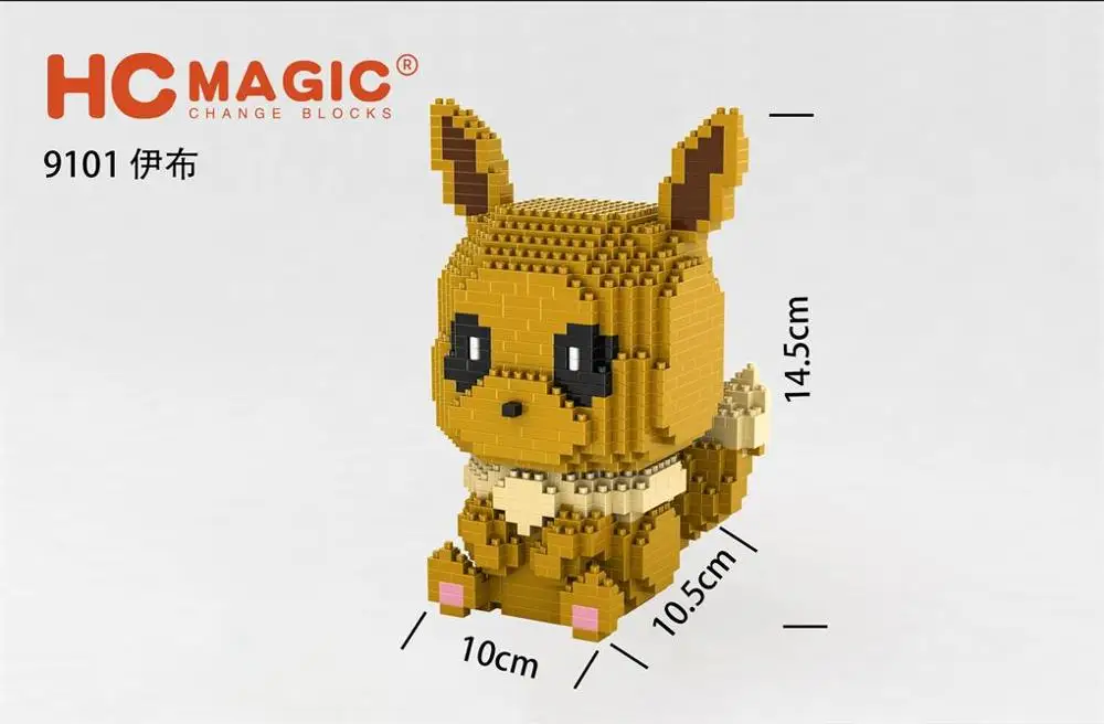 9101 HC Волшебная пластиковая мультяшная Строительная игрушка Charmander модель Snorlax данные аукциона eevee детские игрушки прекрасные подарки для девочек на Рождество - Цвет: 9101