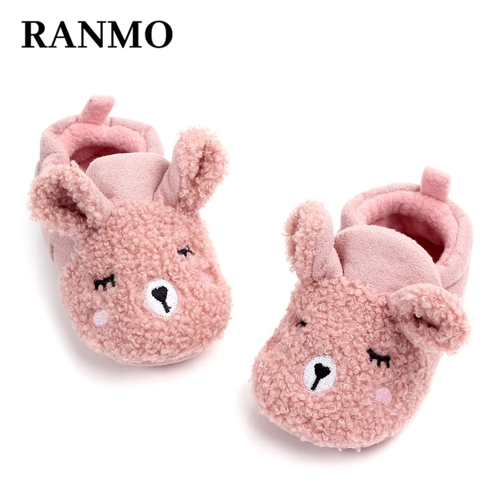 

Newborn Baby Crawling Shoes For Girls Baby Boys Lamb Slippers Prewalker Trainers Fur Winter Toddler Animal Ears First Walkers