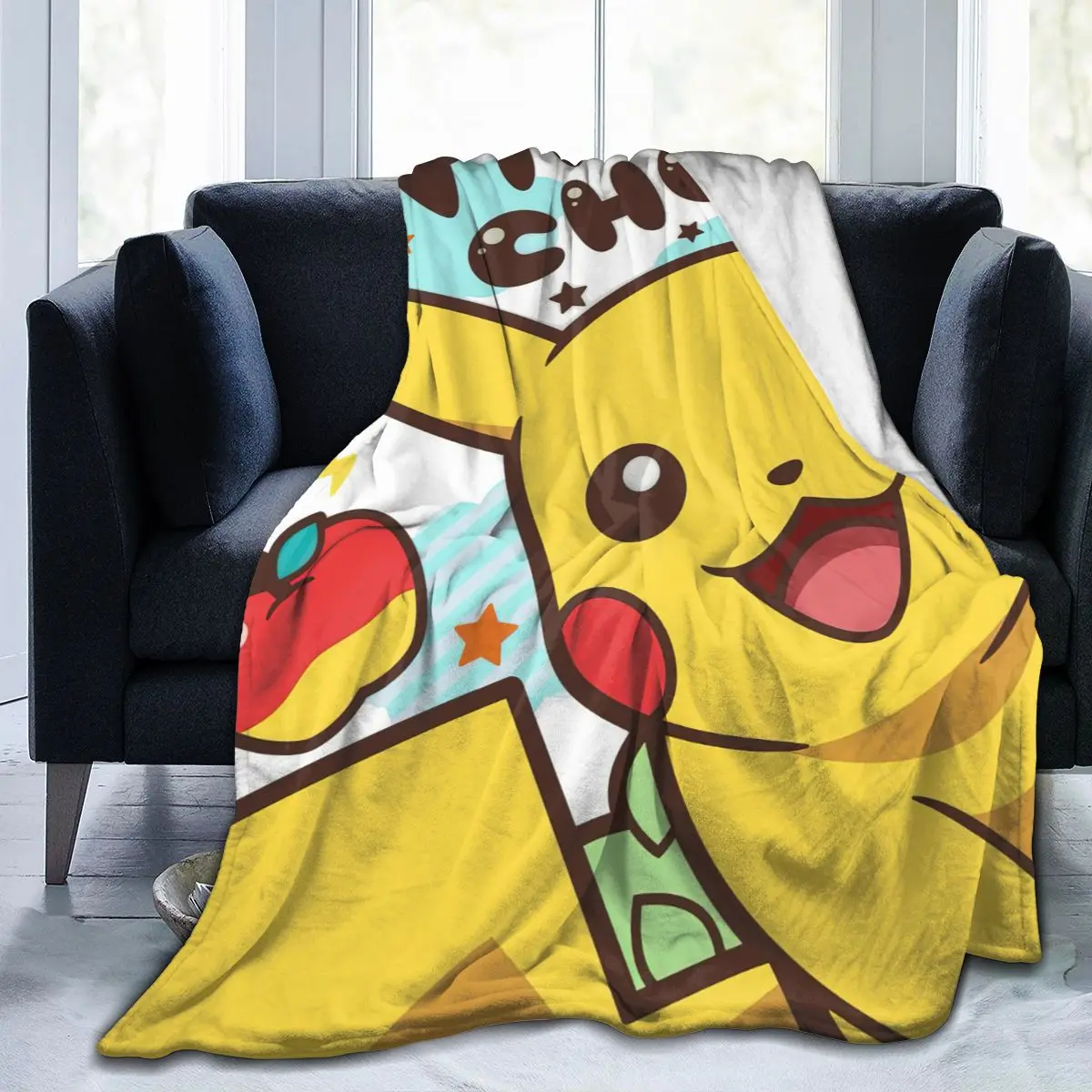 

Фланелевое Одеяло Bikachu, покрывало с 3D рисунком из мультфильма, мягкое покрывало для кровати, дивана, украшение в подарок