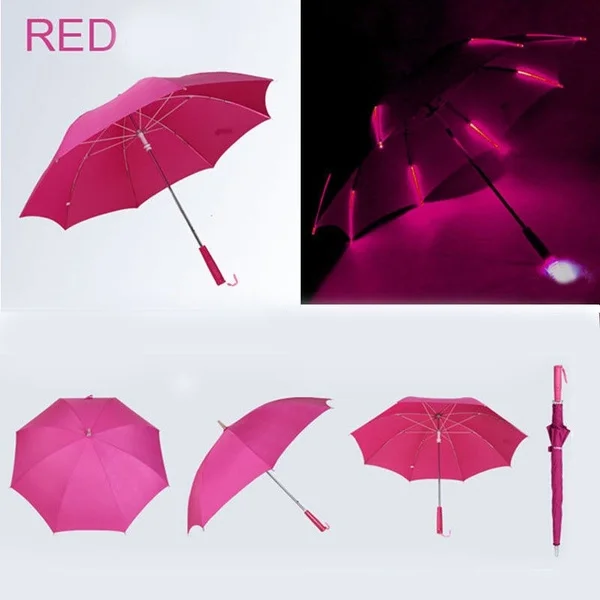 8 Rib Light up Blade бегун стиль изменение цвета зонтик со светодиодом зонтик с фонариком прозрачная прямая ручка