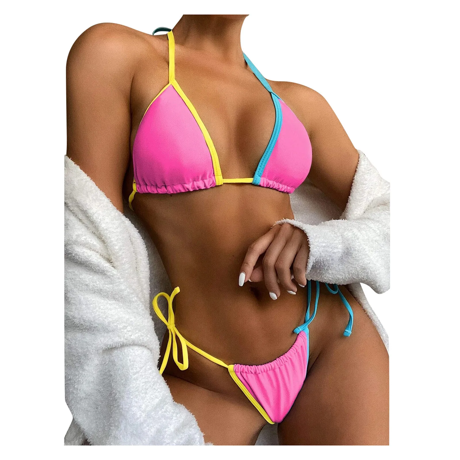 Купальник женский стринги бархатный купальник сексуальный комплект пуш-ап микро