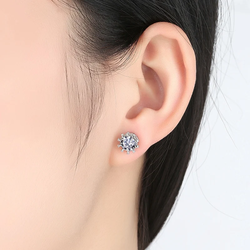 

Women's Earrings Zircon Studded 5 Colors Earrings Christmas Gifts for Girls Earrings 2020 New Ladies Crown Quality Stud Earrings