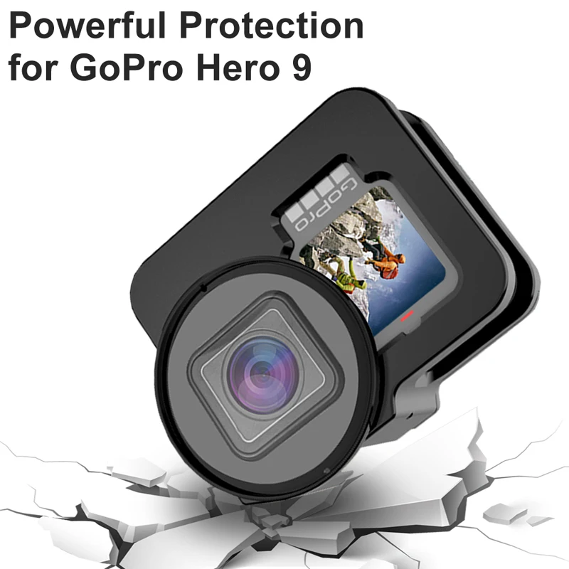 Алюминиевый чехол с ЧПУ для GoPro Hero 10 9 черный металлический защитный рамка