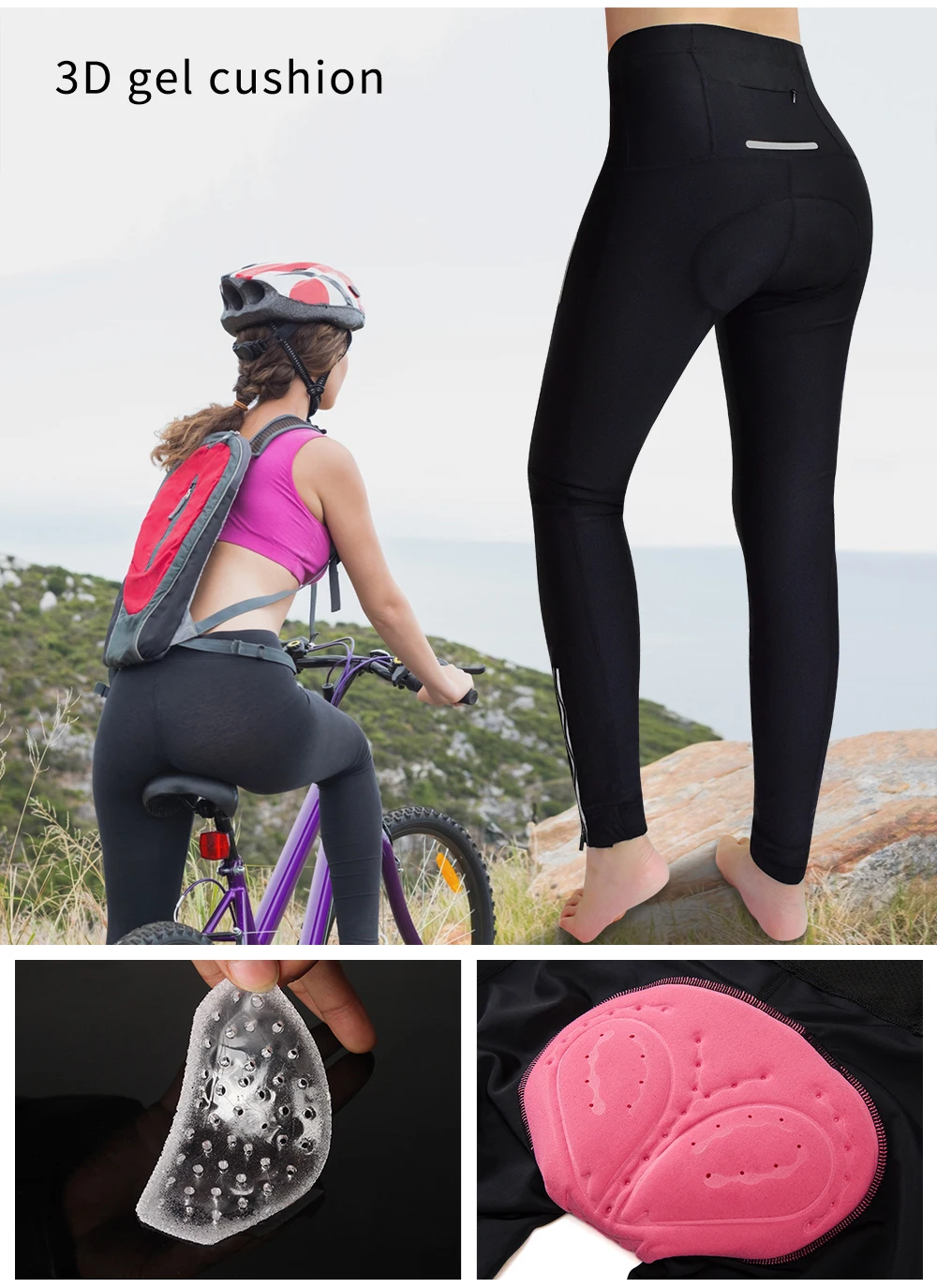

WOSAWE Women's Cycling Clothing Breathable Pants Rainproof Windproof Reflective Cycling Jersey Set Sportswear Female Riding Suit