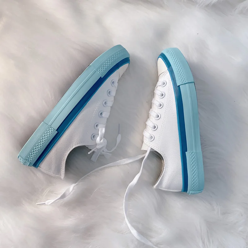 

2021 Summer New Stylish Women Shoes Mixed Color Low High Top Girl Sneakers All Match Candy Color Fashion Casual Gumshoes