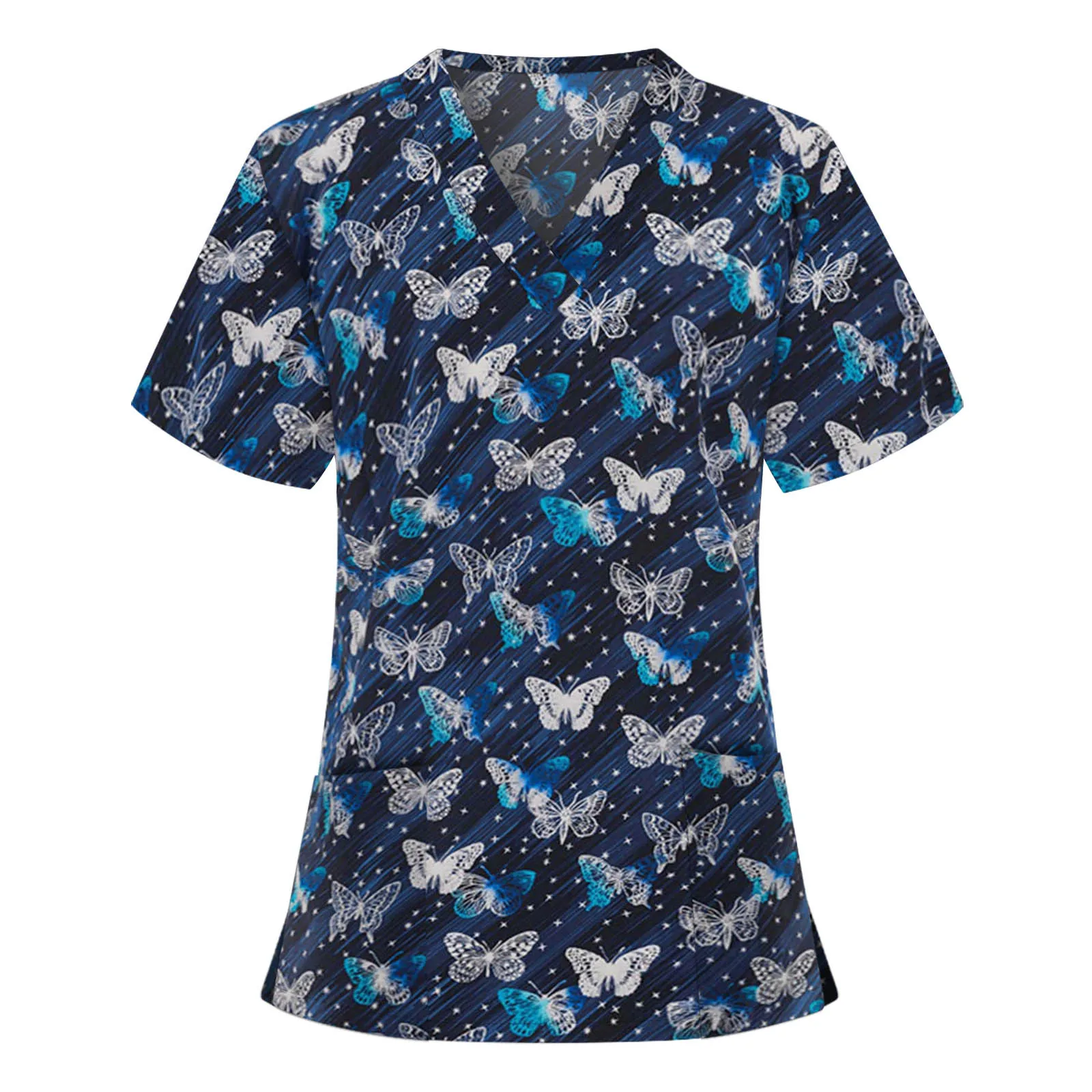 Женский топ с коротким рукавом и V образным вырезом Свободная рабочая форма