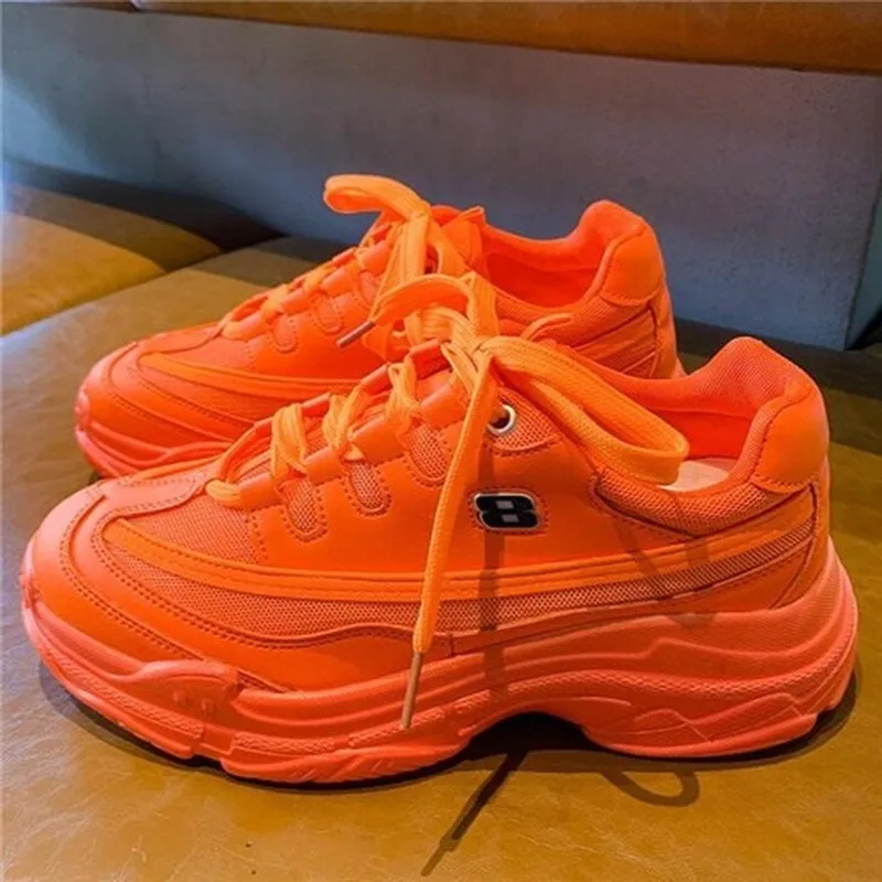 

Женские кроссовки на шнуровке, летние дышащие сетчатые кроссовки на толстой подошве, повседневная обувь, 2020