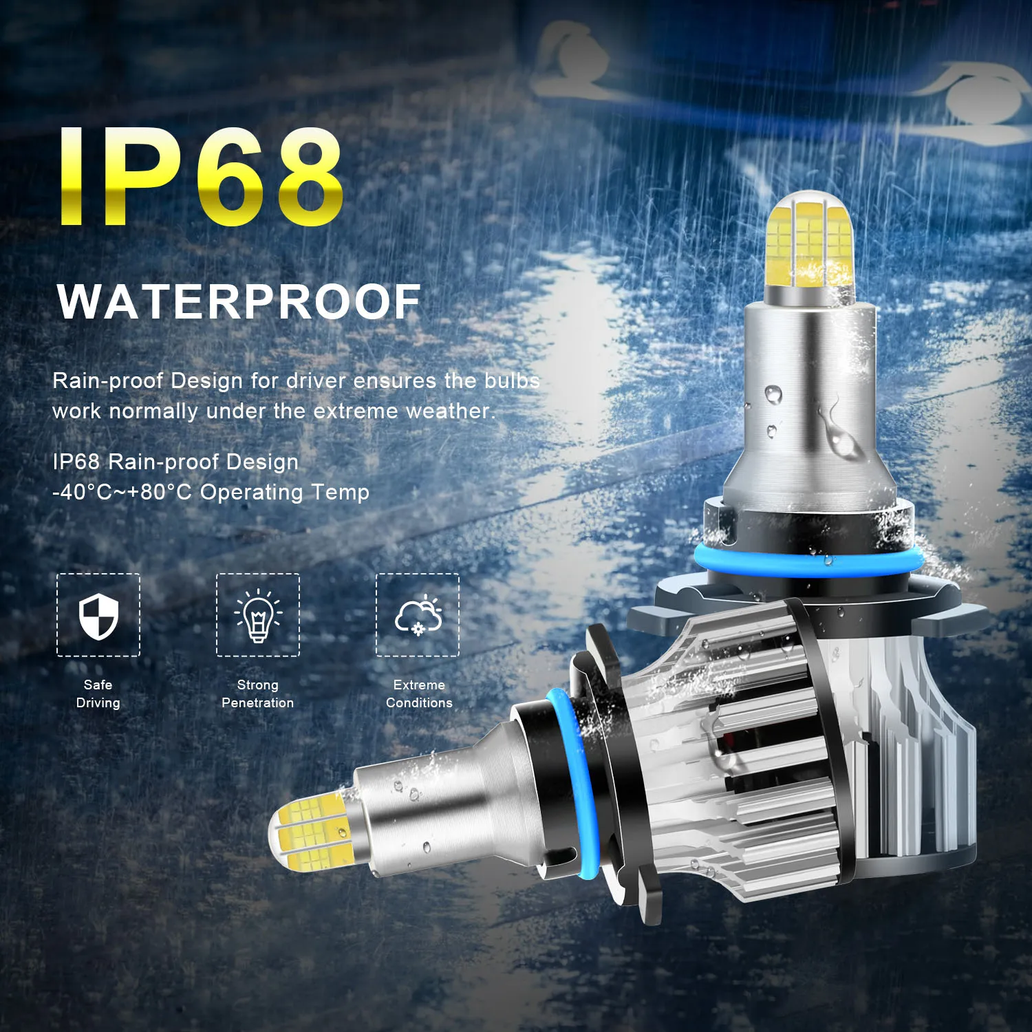 

2Pcs Car Led Headlight Bulbs H1 H7 H11 9005 9006 6500K 50W 3D 360 Degree IP65 Headlamp Bulb LED Bulb Automotivo Lamps