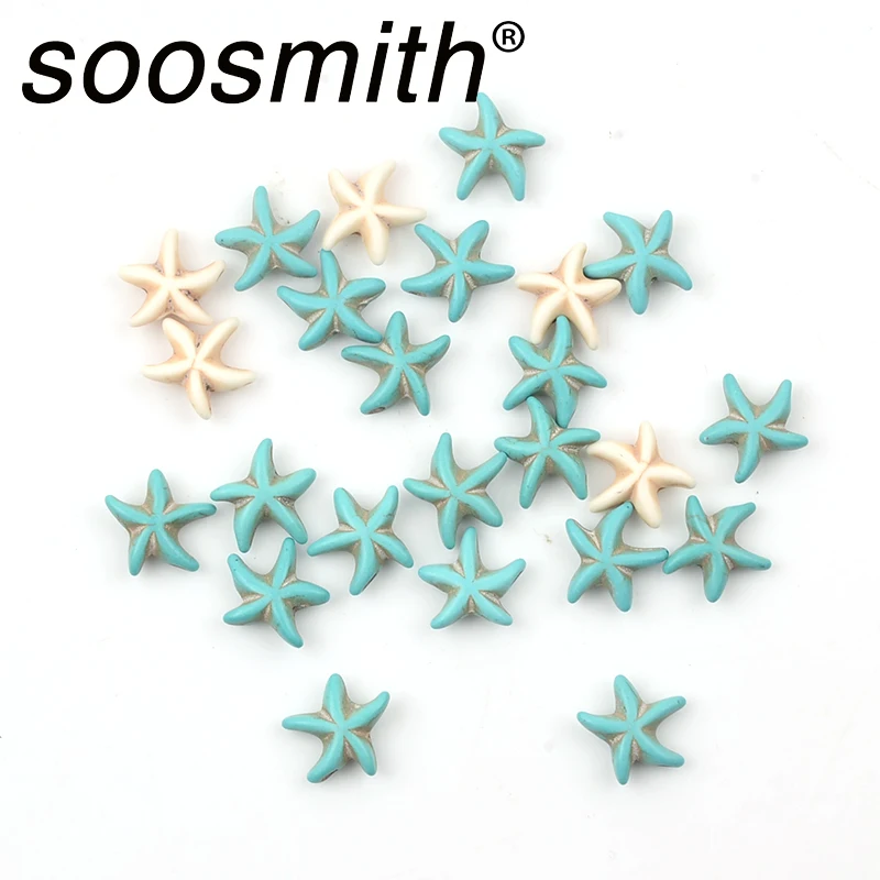 

13x13mm 50 pcs Natural Stone,starfish Natural Turquoises Loose Seed Beads For Jewelry Making DIY Accessorie Handmade Wholesale