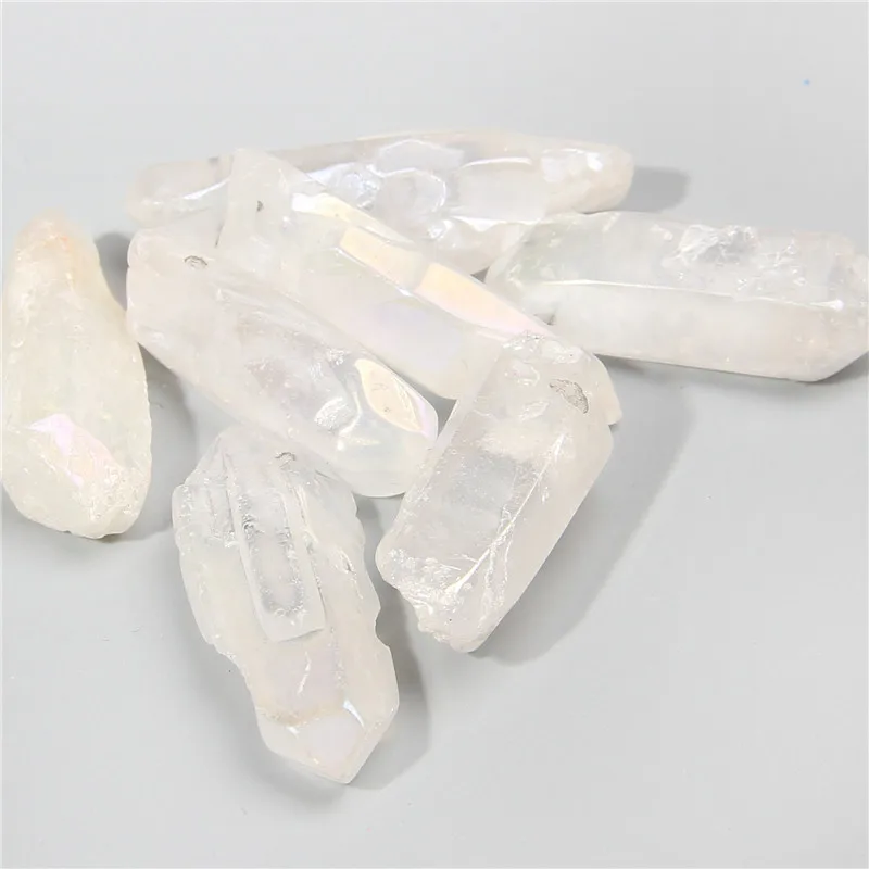 40 мм 10 шт. необработанный натуральный белый кварц кристалл палочка ТОЧКА бусины