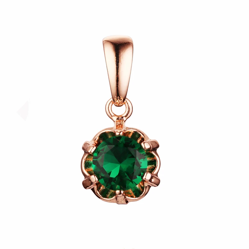 

2022 Luxury Fashion Women Pendant Green Stone 585 Rose Gold Color Plating Jewelry Gift