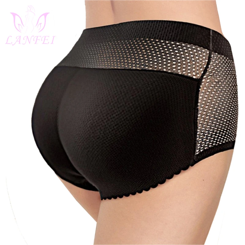 LANFEI стыковой Кнопка стеклоподъемника штаны Body Shaper трусы с эластичным поясом для Для женщин сексуальный увеличивающая подкладка для ягодиц Shapingwear дышащие нижнее белье с подкладками