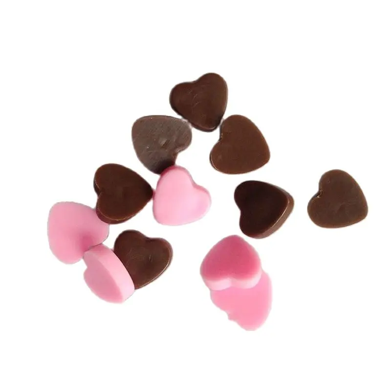 100 PCS/LOT Fashion Sweet Heart Chocolate Cute Miniature Fake Chocolate for DIY Decoration Plastic Crafts Accessories #DIY025