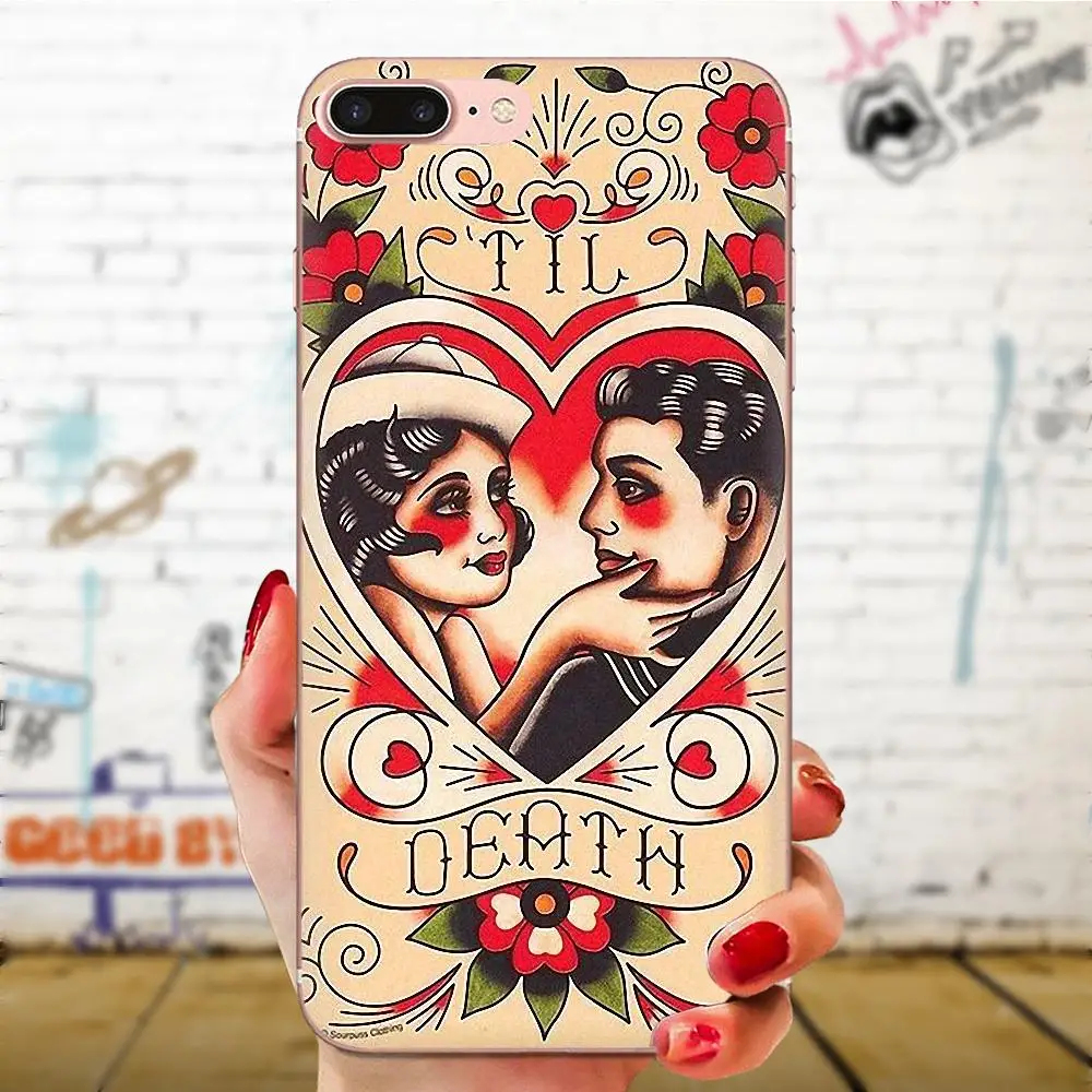 Моряк Джерри татуировки 06 для Huawei NOVA 2 V20 Y3II Y5 Y5II Y6 Y6II Y7 Y9 G8 G9 GR3 GR5 GX8 Prime 2018 2019 мягкий