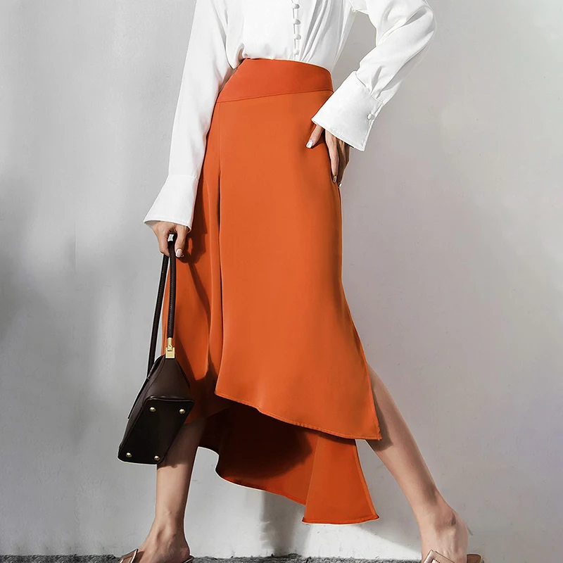 Женская Асимметричная юбка TWOTWINSTYLE асимметричная с высокой талией осень 2022 |