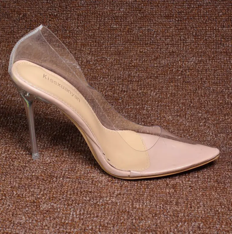 Women Shoes Pumps Transparent Sexy High Heels Pointed Ladies Classic Female Stiletto | Обувь