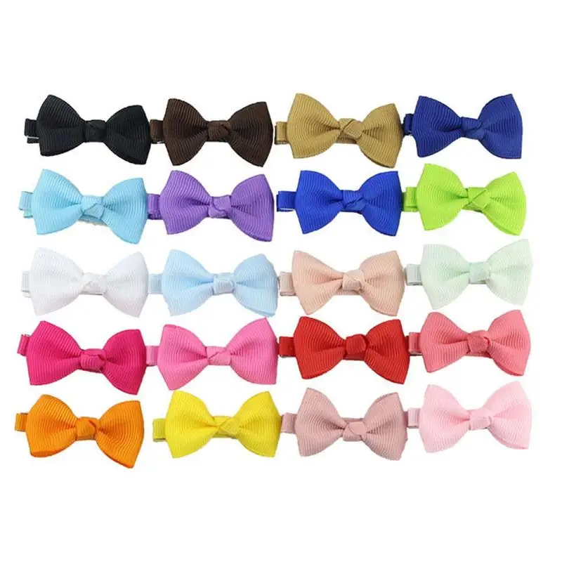 

20pcs Random Colors or 1 PC Hair Bows Small Hair Clip Boutique Headwear Kids Ribbon Grosgrain Hairgrips Accessories Hair Gi J5N3