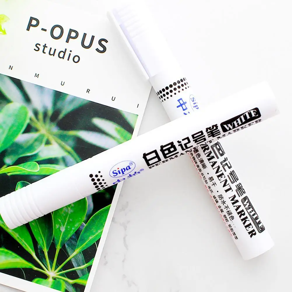 

1pcs 100% New with High Quality White Marker Pen Car Waterproof Graffiti Pen White Supplies Tire Gel Office Pen Marker Pain U1B7