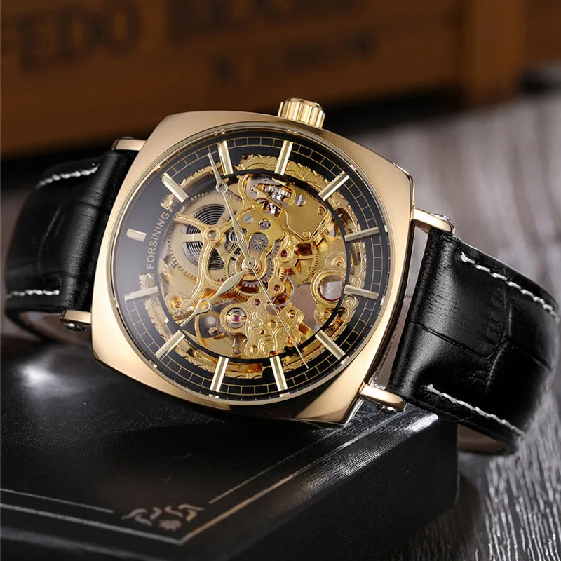 FORSINING автоматические механические мужские наручные часы военные спортивные