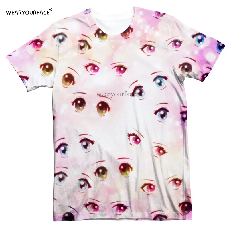 

Unisex Copy of Anime Eyes 3D All Over Printed T-Shirt Short Sleeve Hipster Fashion Streetwear Shirts US Size Women Clothing