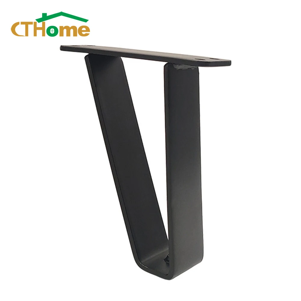 

2/4pcs Metal Legs for Furniture Trapezoid Black Simple Sofa Support Foot Bathroom Cabinet TV Stand Coffee Table Bedside Feet
