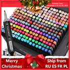 Маркеры TOUCHFIVE 12364880168 цветов, Двойные наконечники, спиртовые графические маркеры для набросков, ручка для закладки, манга, рисования