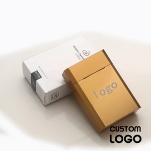 Laser Engraved LOGO Fine Cigarette Case Tobacco Box Customized Free Personality GIft Cigaret Capacity Storage Container Case 10 item image