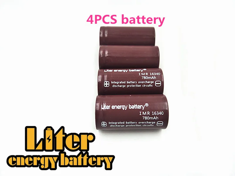 Литровая энергетическая батарея RCR 123 16340 780mAh 3,7 V литий-ионная аккумуляторная батарея+ дорожное зарядное устройство может использоваться для светодиодный фонарик - Цвет: Черный
