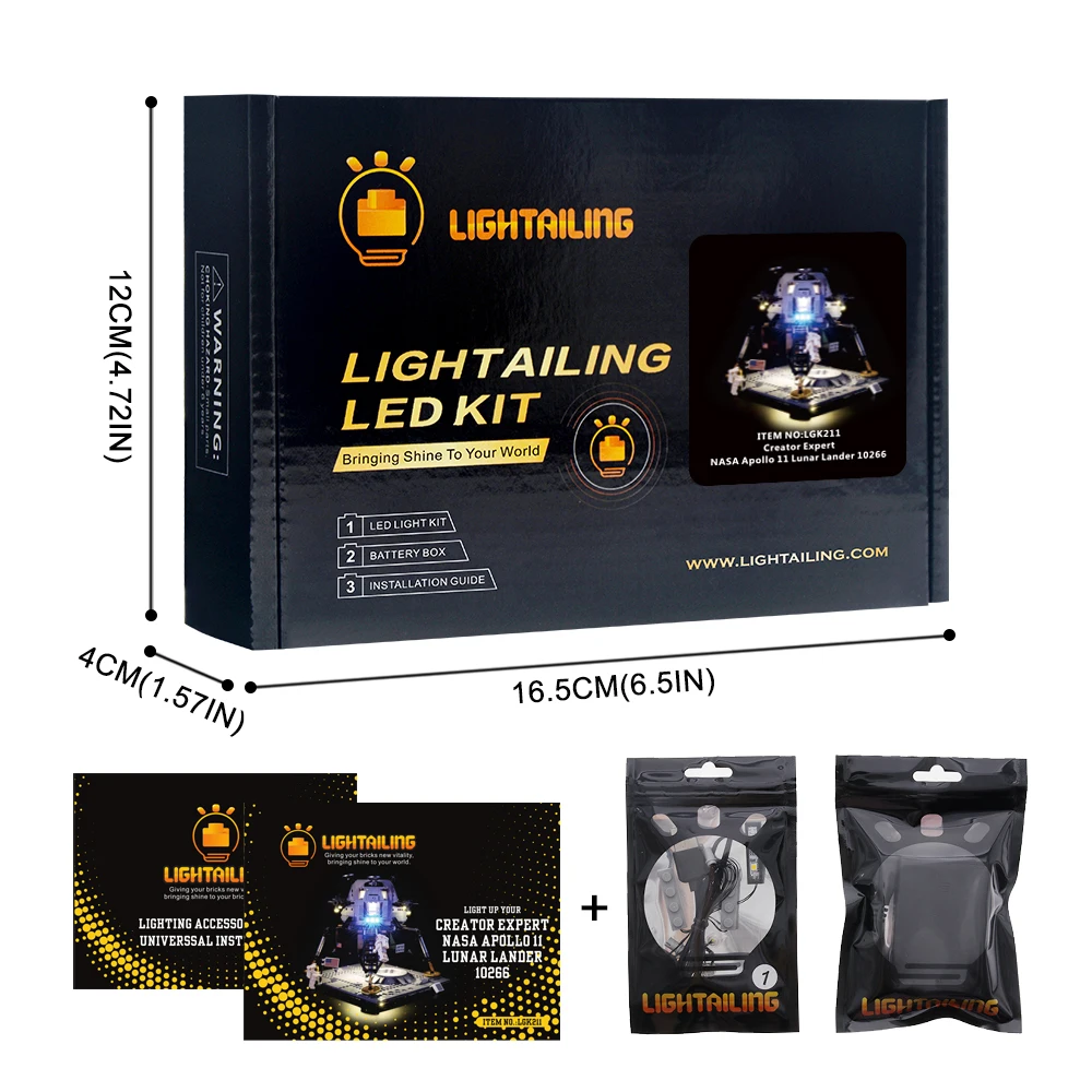 LED Light Set LIGHTAILING светодиодный светильник для создателя Apollo 11 Lunar Lander светильник ing набор совместим с 10266(не включает модель - Цвет: LED Light Set
