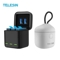 telesin portable battery charger fast charging for gopro hero 10 9 8 7 6 5 black insta360 one x2 osmo action camera accessories