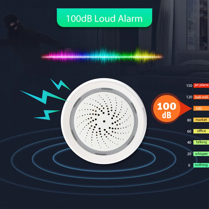 

WIFI Wireless Humidity Alarm Sensor WiFi Siren Temperature Alarm Sensor Smart Eletronical Sensor For Alexa For Google Home