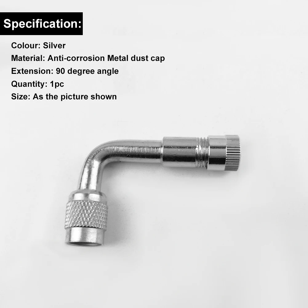 

Car Motorcycle Extension Rod Inflatable Metal 90 Degree Tyre Valve Extension Adaptor for Car Scooter 4 Pack Universal Extender