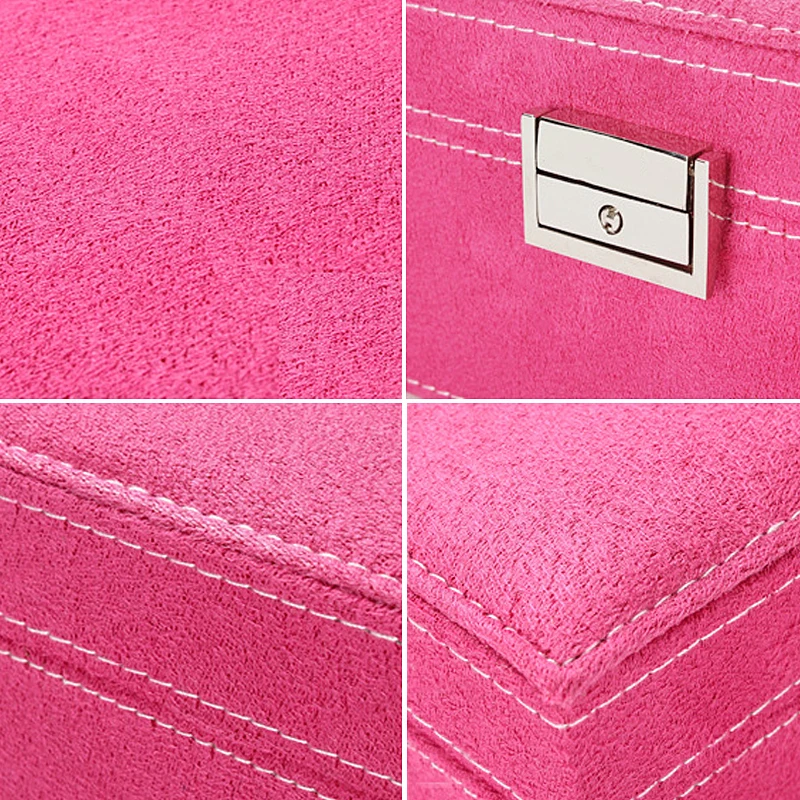 Новинка шкатулка для женских сережек большое пространство замша деревянное