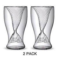 2pcs mermaid creative glasses beer glass beer mug creative cup beauty glassware shrimp cocktail glasses