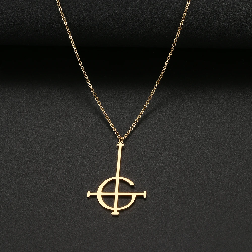 Ожерелья из нержавеющей стали большой крест висящий вверх дном Готический кулон