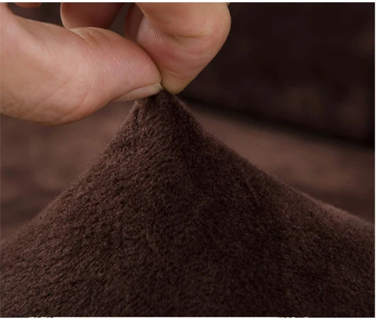 Одноцветные плюшевые утолщенные эластичные Чехлы для дивана гостиной