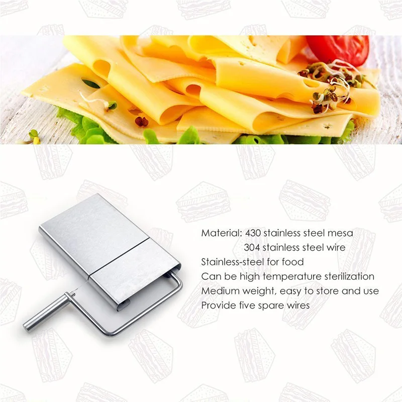 Ручной нож для сыра и масла проволока из нержавеющей стали ветчины фуа Гра
