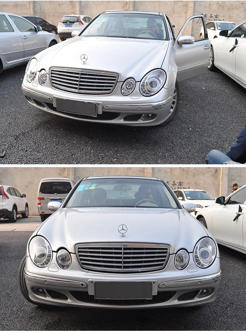 Автомобильный Стайлинг для Benz W211 2002-2005 E240 E200 E280 светодиодный Ангельские глазки DRL Дневной светодиодный налобный фонарь Передний фонарь