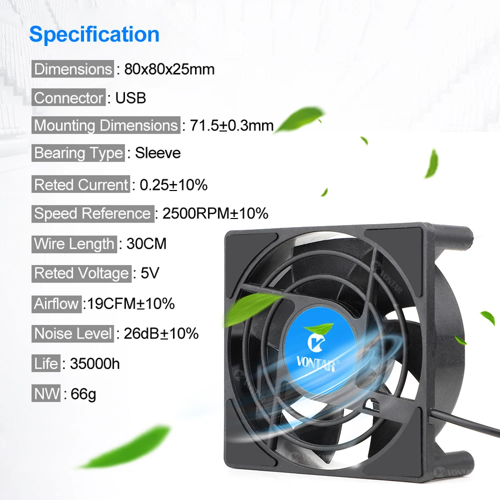 Фото Вентилятор охлаждения VONTAR C1 для ТВ-приставки Android H96 Max X3 HK1 TX6, беспроводной, тихий, тихий, с USB-разъемом, радиатор питания, мини-вентилятор №2