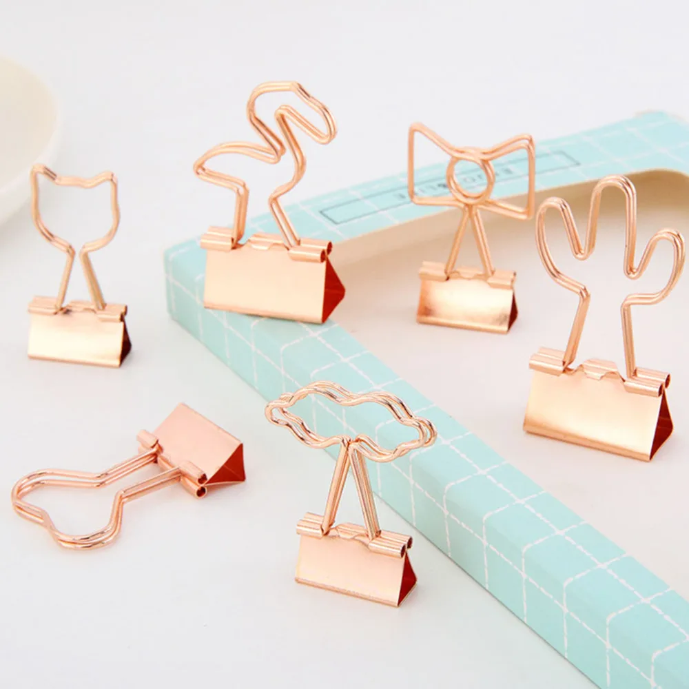 

20Pcs Metal Binder Clips Creative Paper Clamps Office Stationery File Clamps