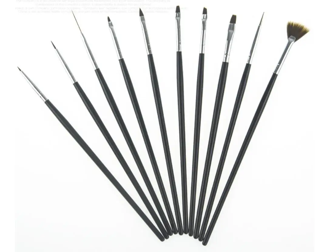 10 шт. для дизайна ногтей кисть нанесения лака дизайн веера акриловый строитель