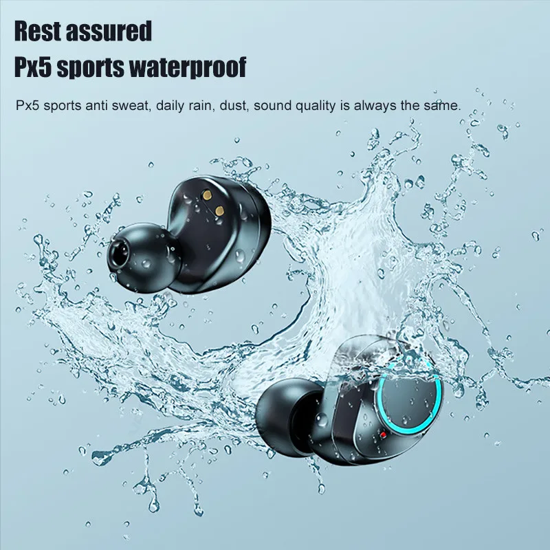 

TWS Bluetooth 5.0 Earphones Wireless Headphone 3500mAh Charging Box 9D Stereo Sports Waterproof Earbuds Headsets With Microphone