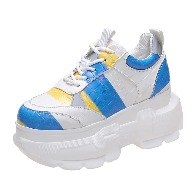 

2021 Platform Shoes Women Casual Vulcanized New Fashion Thick Bottom Ladies Trainers Basket Femme Chunky Sneakers Women