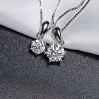 Женское классическое ожерелье с бриллиантами VVS1, кулон из серебра 925 пробы с круглой подвеской моисанита диаметром 0,5-2 карата