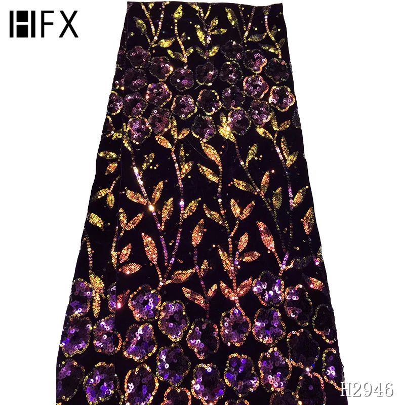 HFX Высококачественная африканская кружевная ткань 2019 Роскошная блестящая с