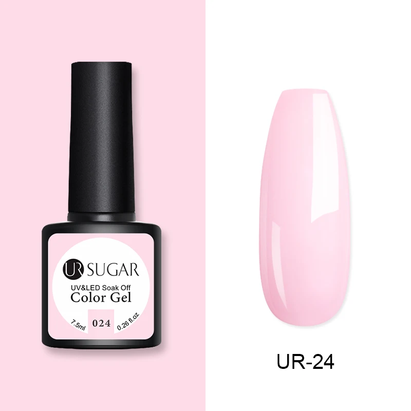 024 Ur Sugar 7,5 мл Цветной Гель-лак Полупостоянный 62 Цвета Гель-лак замачиваемый УФ светодиодный Гель-лак для ногтей без протирания верхнее покрытие лак - Цвет: 024