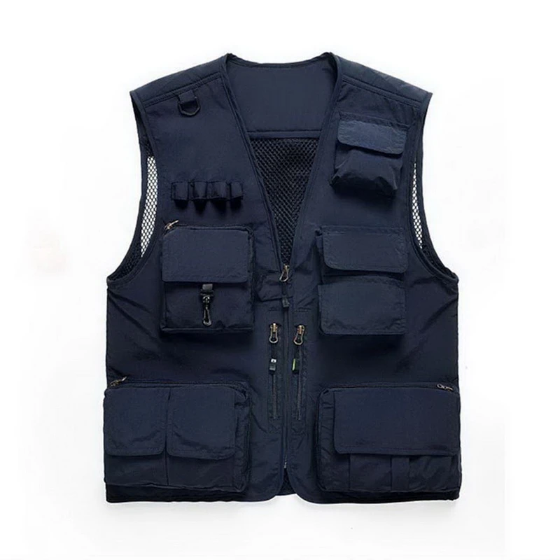 Мужская жилетка с множеством карманов сетчатый жилет большого размера для