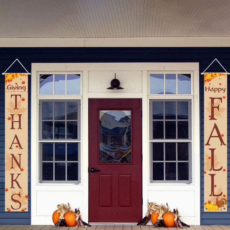 

Thanksgiving Porch Sign Decorations,Fall Outdoor Sign,Thanksgiving Door Decorations for Indoor Party Hanging Decoration