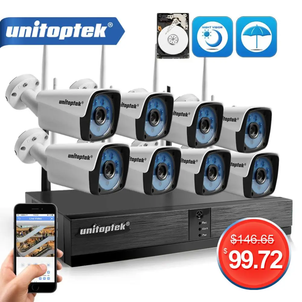 Беспроводная камера видеонаблюдения 4 канала 8 каналов 720P NVR система камер