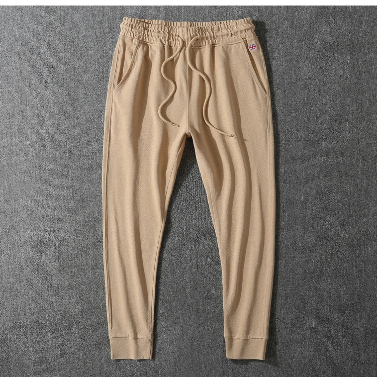 

Men Women Couple Style Korea Fashion Summer Elastic Waist Thin Cotton Drawstring Ankle Length Trouser Pencil Leg Knit Sweatpants